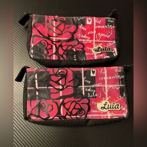 2x Pink and Black Pencil Case